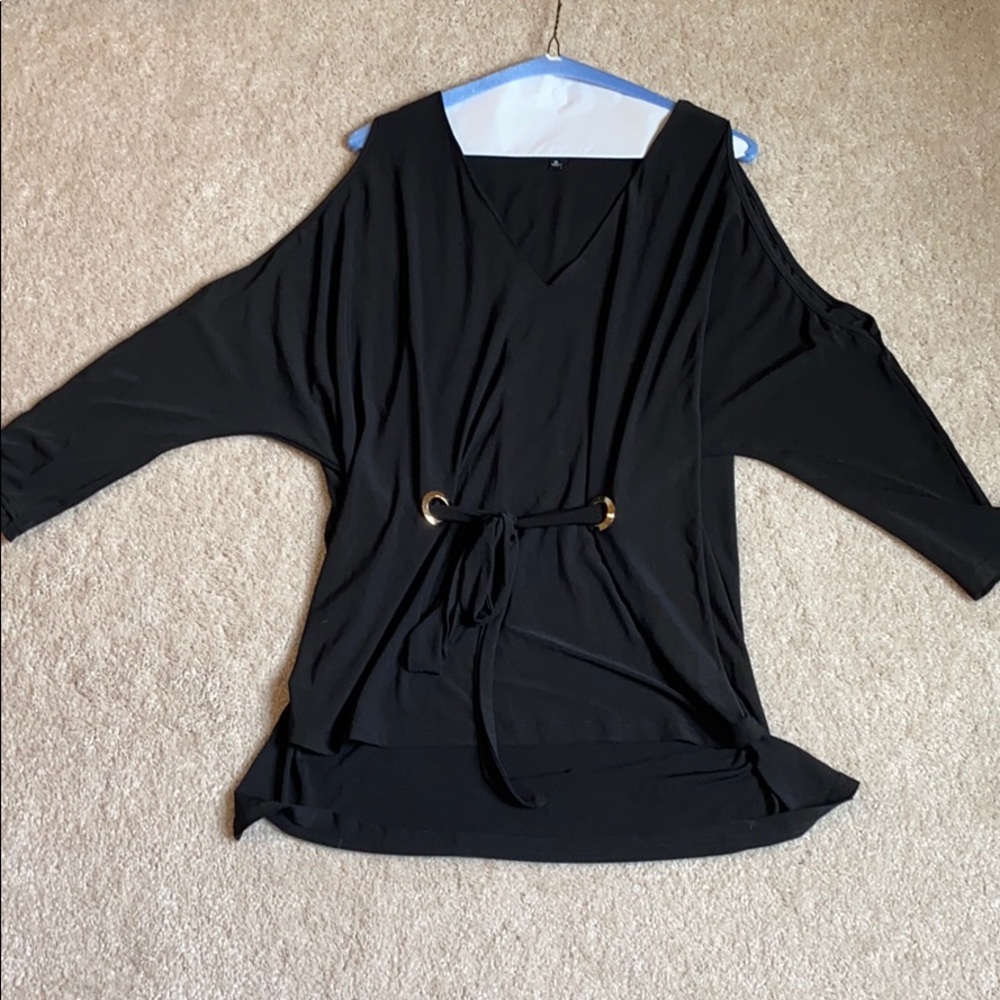 Black open shoulder blouse